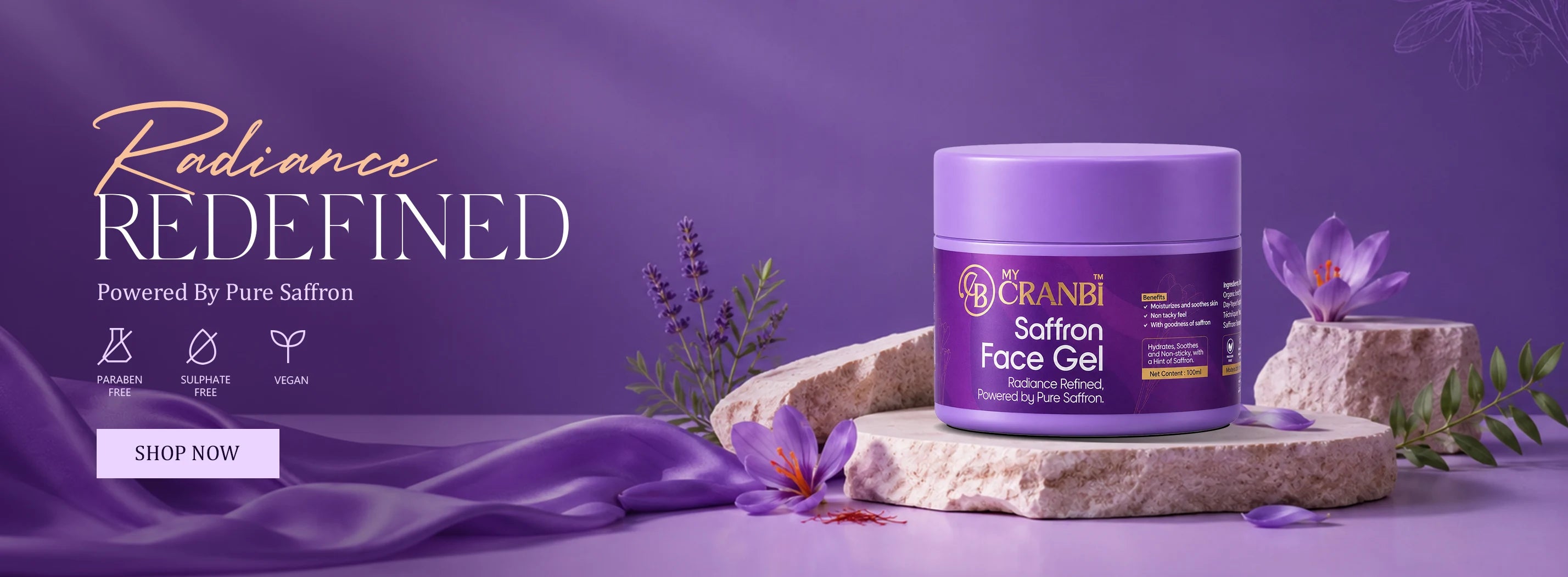 Radiance Redefined - My Cranbi Saffron Face Gel powered by pure saffron